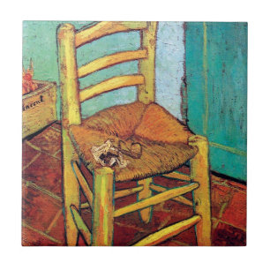 Azulejo De Cerâmica Vincent Van Gogh - A Cadeira de Vincent com Cachim