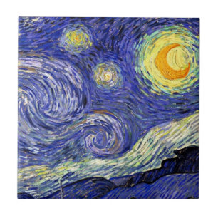 Azulejo De Cerâmica Vincent Van Gogh - A Noite Estrelada Arte Fina
