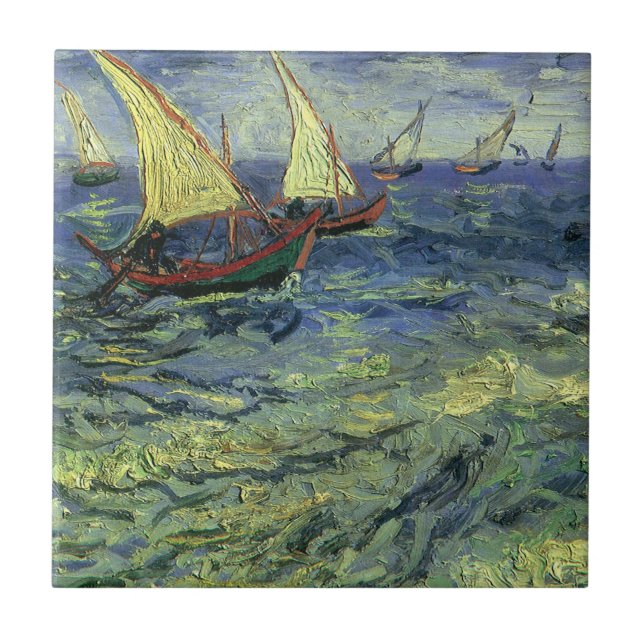 Azulejo De Cerâmica Vincent van Gogh - A paisagem nas Saintes Maries (Frente)
