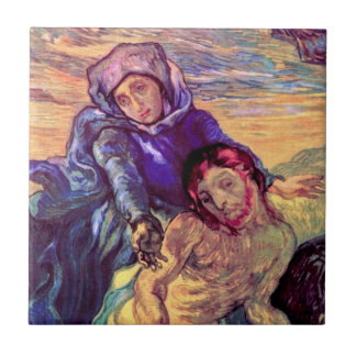 Azulejo De Cerâmica Vincent Van Gogh - A Pietà - Jesus e Virgem Maria