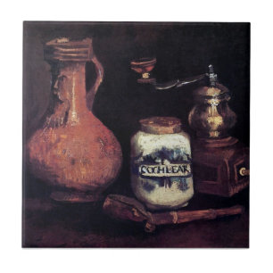 Azulejo De Cerâmica Vincent Van Gogh - Ainda Vive Com O Café Mill