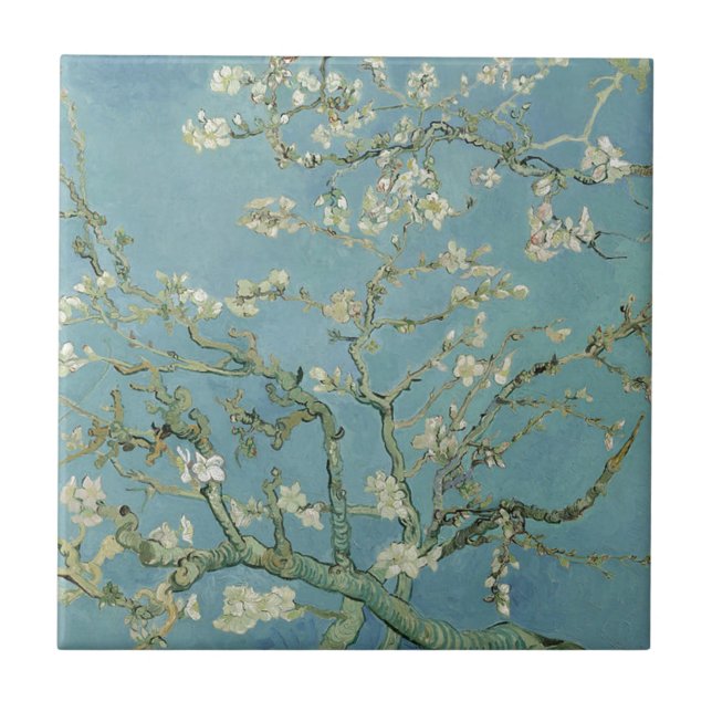 Azulejo De Cerâmica Vincent Van Gogh Almond Blossom Pintura Floral (Frente)