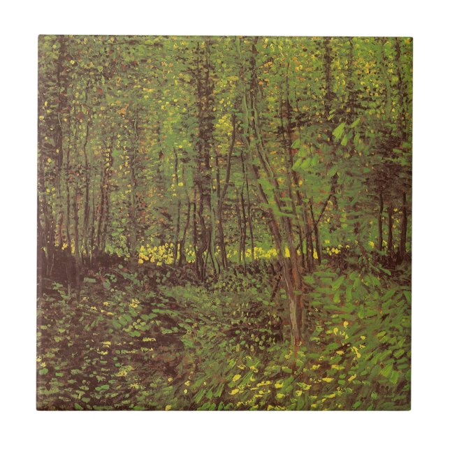 Azulejo De Cerâmica Vincent van Gogh - Árvores e Sub-bosque (Frente)