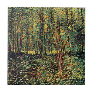 Azulejo De Cerâmica Vincent Van Gogh - Árvores e Sub-bosque Arte Fina