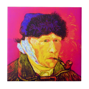 Azulejo De Cerâmica Vincent Van Gogh - Autorretrato Bandagem Pop Art