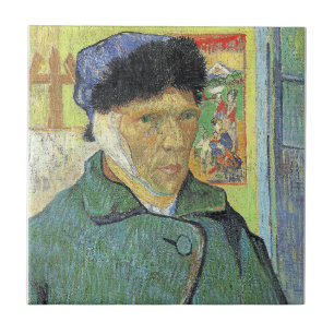 Azulejo De Cerâmica Vincent van Gogh, autorretrato com Orelha Bandada,