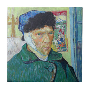 Azulejo De Cerâmica Vincent van Gogh - Autorretrato com ouvido colado