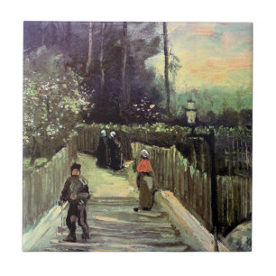 Azulejo De Cerâmica Vincent Van Gogh - Caminho Íngreme em Montmartre