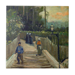 Azulejo De Cerâmica Vincent van Gogh - Caminho Íngreme em Montmartre