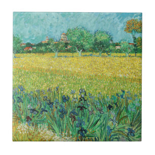 Azulejo De Cerâmica Vincent van Gogh - Campo com Íris perto de Arles