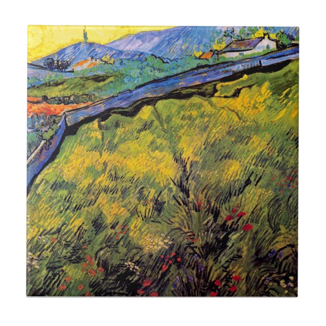 Azulejo De Cerâmica Vincent Van Gogh - Campo De Trigo Primavera (Frente)