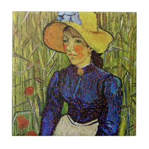 Azulejo De Cerâmica Vincent van Gogh - Camponesa com Chapéu de Palha