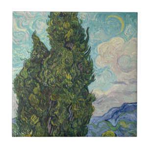 Azulejo De Cerâmica Vincent van Gogh - Ciprestes
