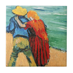 Azulejo De Cerâmica Vincent van Gogh - Dois Amantes