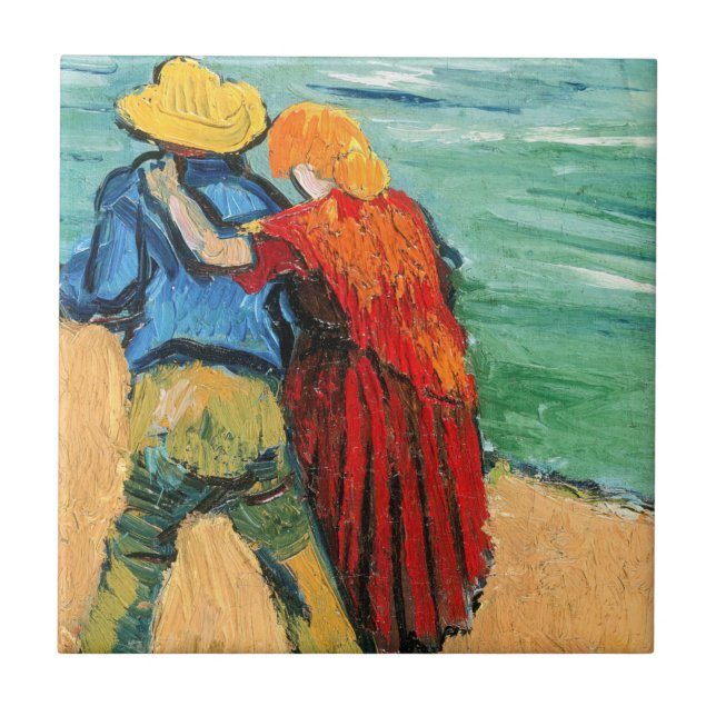 Azulejo De Cerâmica Vincent van Gogh - Dois Amantes (Frente)