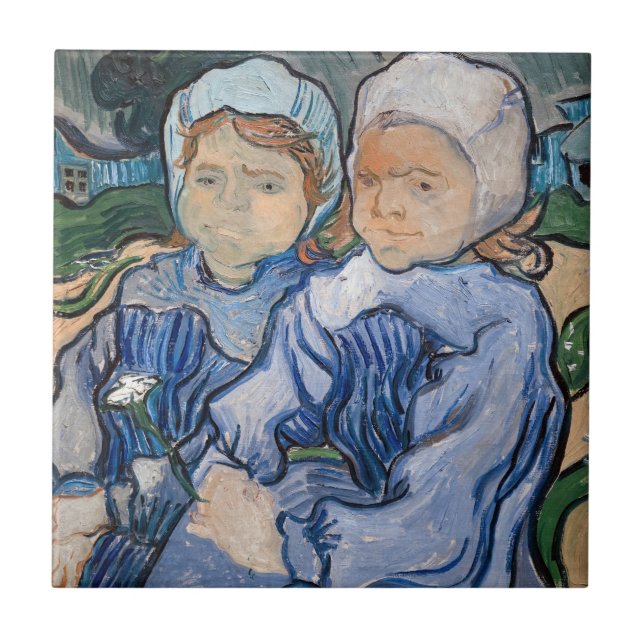 Azulejo De Cerâmica Vincent van Gogh - Duas Meninas (Frente)