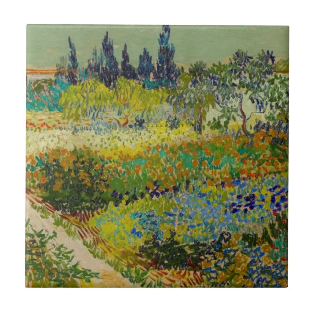 Azulejo De Cerâmica Vincent Van Gogh Garden em Arles (Frente)