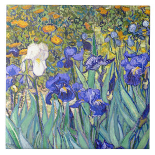 Azulejo De Cerâmica Vincent Van Gogh Irises Floral Vintage Fine Art