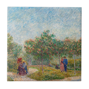 Azulejo De Cerâmica Vincent van Gogh - Jardim em Montmarte com Amantes