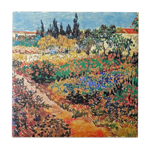 Azulejo De Cerâmica Vincent Van Gogh - Jardim Florido Com Caminho