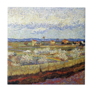 Azulejo De Cerâmica Vincent Van Gogh - La Crau com Pessegueiros