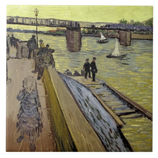 Azulejo De Cerâmica Vincent van Gogh| Le Pont de Trinquetaille Arles (Frente)