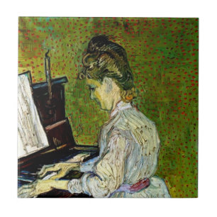 Azulejo De Cerâmica Vincent Van Gogh - Marguerite Gachet ao Piano