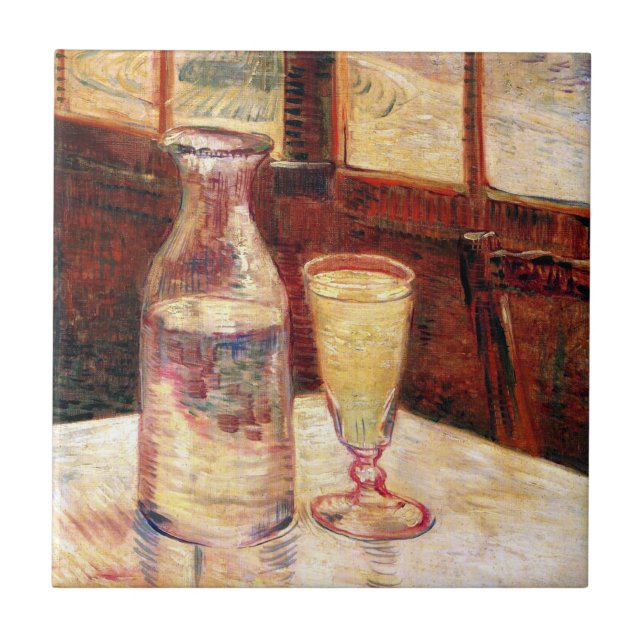 Azulejo De Cerâmica Vincent Van Gogh - Natureza Morta com Absinto (Frente)