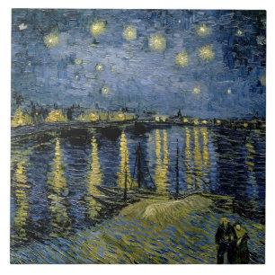 Azulejo De Cerâmica Vincent van Gogh - noite estrelado