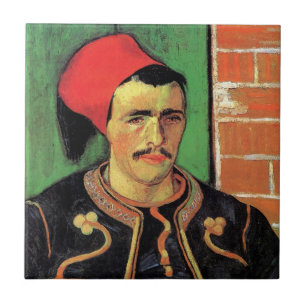 Azulejo De Cerâmica Vincent Van Gogh - O Retrato Soldado - Zouave