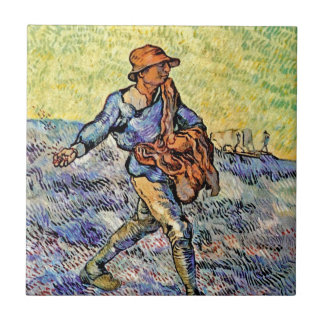 Azulejo De Cerâmica Vincent Van Gogh - O Semeador - Pintura de Arte Fi