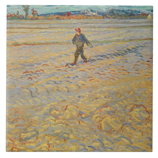 Azulejo De Cerâmica Vincent van Gogh | o Sower, 1888 (Frente)