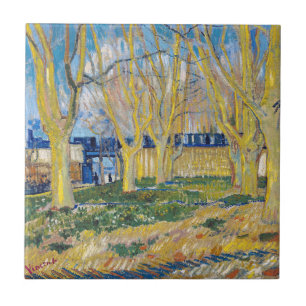 Azulejo De Cerâmica Vincent van Gogh - O Trem Azul