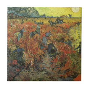 Azulejo De Cerâmica Vincent van Gogh - O Vineyard Vermelho