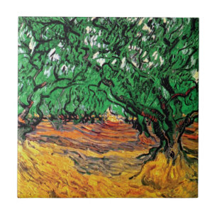 Azulejo De Cerâmica Vincent Van Gogh - Oliveiras Arte Fina