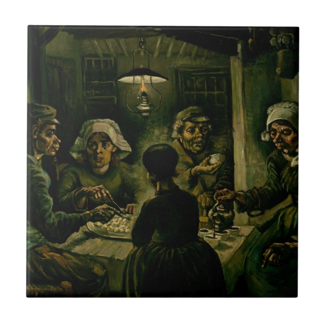 Azulejo De Cerâmica Vincent van Gogh - Os Comedores De Batata (Frente)