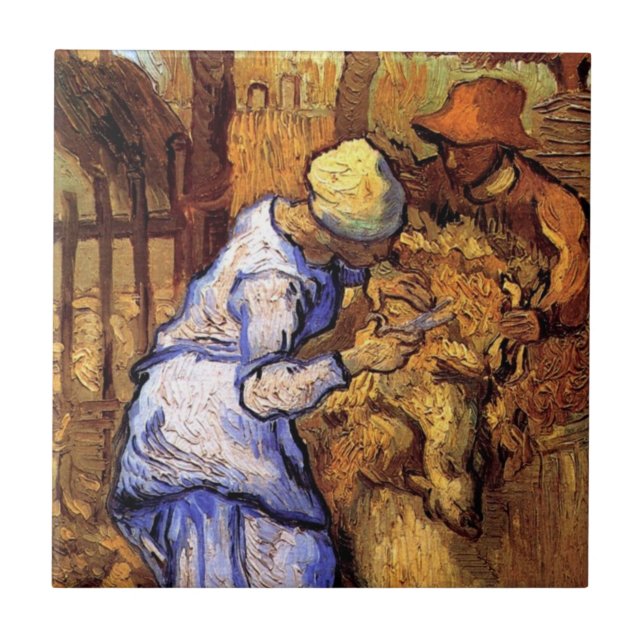 Azulejo De Cerâmica Vincent Van Gogh - Os Ovinos Ovinos - Belas Artes (Frente)