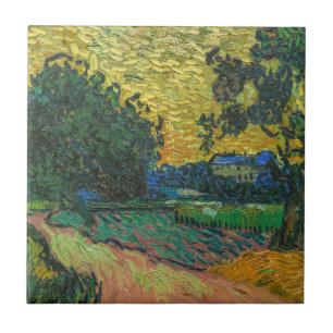 Azulejo De Cerâmica Vincent van Gogh - Paisagem ao Crepúsculo