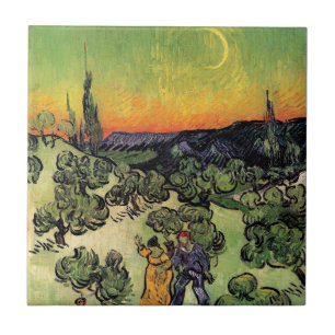Azulejo De Cerâmica Vincent Van Gogh - Paisagem Com Casal Arte Fina