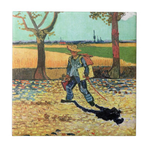 Azulejo De Cerâmica Vincent Van Gogh - Pintor A Caminho Do Trabalho