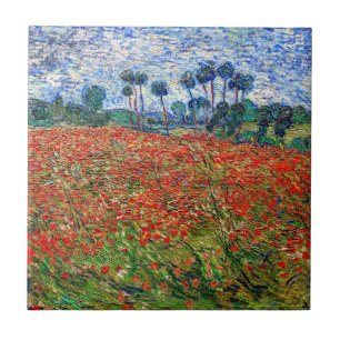 Azulejo De Cerâmica Vincent van Gogh - Poppy Field