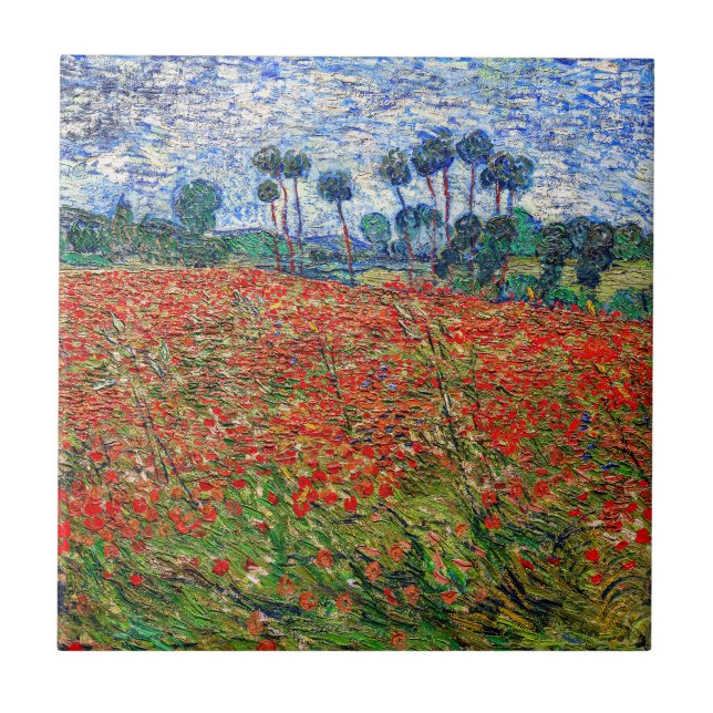 Azulejo De Cerâmica Vincent van Gogh - Poppy Field (Frente)