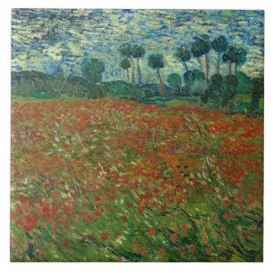 Azulejo De Cerâmica Vincent van Gogh - Poppy Field