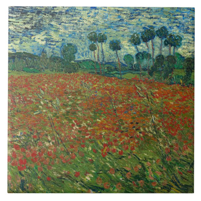 Azulejo De Cerâmica Vincent van Gogh - Poppy Field (Frente)