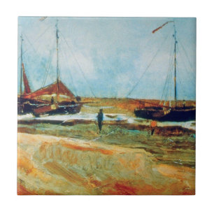 Azulejo De Cerâmica Vincent van Gogh - praia em belas artes de