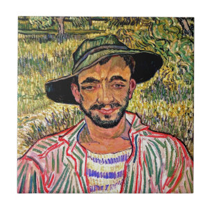 Azulejo De Cerâmica Vincent Van Gogh - Retrato de um Jovem Camponês