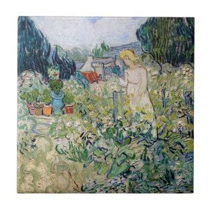 Azulejo De Cerâmica Vincent van Gogh - Senhorita Gachet em seu Jardim