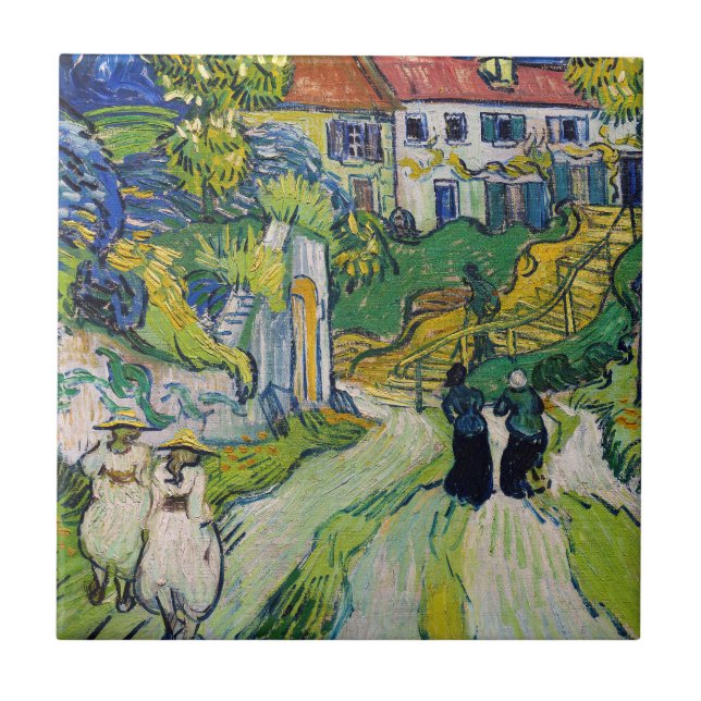 Azulejo De Cerâmica Vincent van Gogh - Stairway em Auvers (Frente)