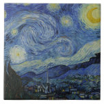 Azulejo De Cerâmica Vincent van Gogh - Starry Night<br><div class="desc">Vincent van Gogh - Starry Night - 1889 - pintura a óleo</div>