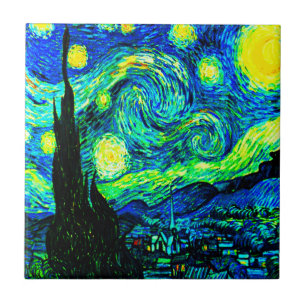 Azulejo De Cerâmica Vincent Van Gogh Starry Night Aprimorado